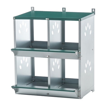 4 Compartment Chicken Nesting Boxes, Metal Nesting Boxes Wall Mount Chicken Egg Laying Box for Different Chicken Breeds - Streamdale Furniture