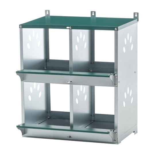 4 Compartment Chicken Nesting Boxes, Metal Nesting Boxes Wall Mount Chicken Egg Laying Box for Different Chicken Breeds - Streamdale Furniture