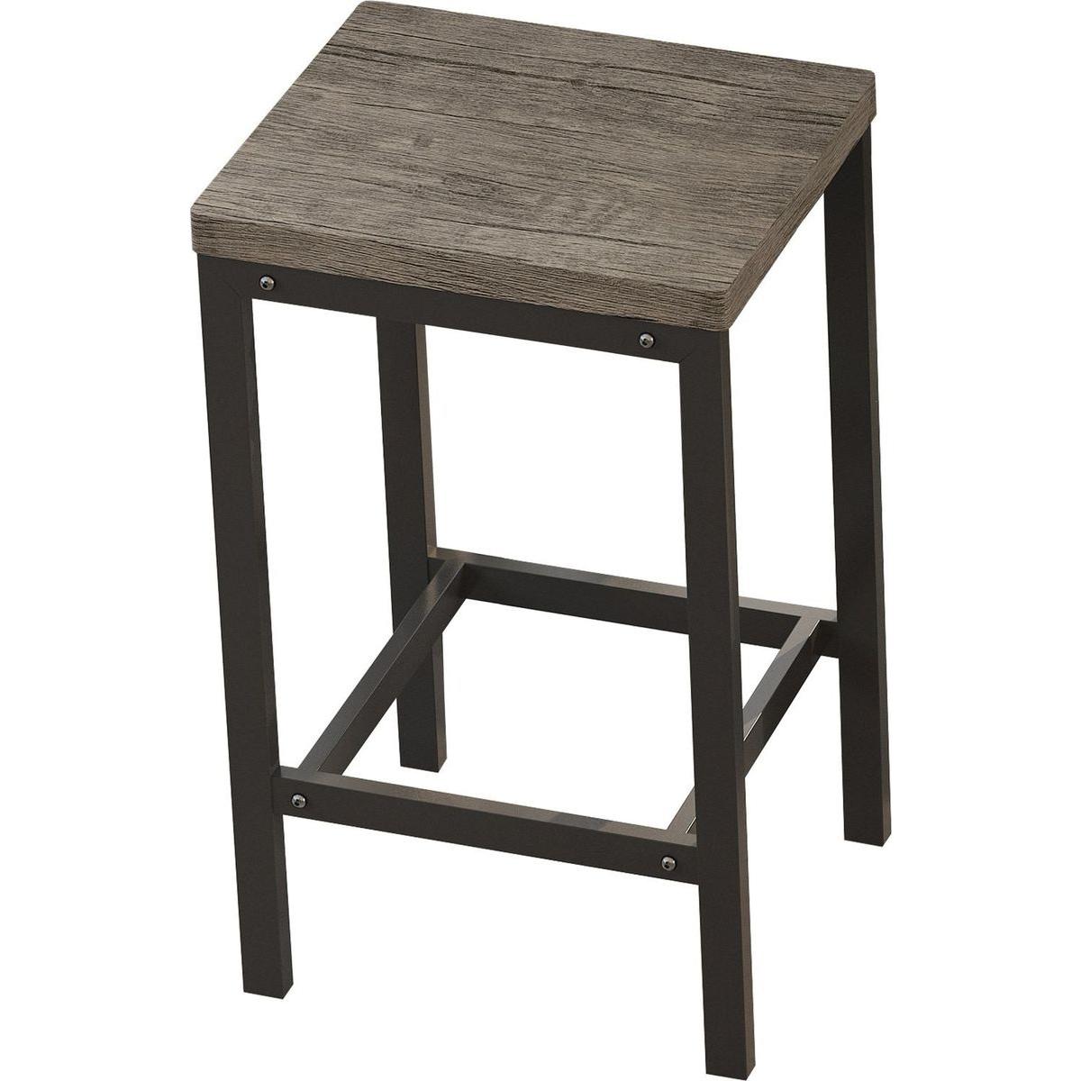 Modern Design Kitchen Dining Table, Pub Table, Long Dining Table Set with 3 Stools, Easy Assembly, Brown Gray