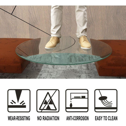 36" Inch Round Tempered Glass Table Top Clear Glass 1/2" Inch Thick Beveled Polished Edge