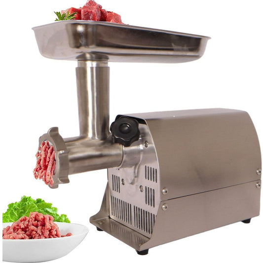 Meat Grinder Commercial Meat Grinding Machine Electric Meat Chopper Mincer with 4/6/8mm Grinding Plates & Stuffing Tubes Stainless Steel
