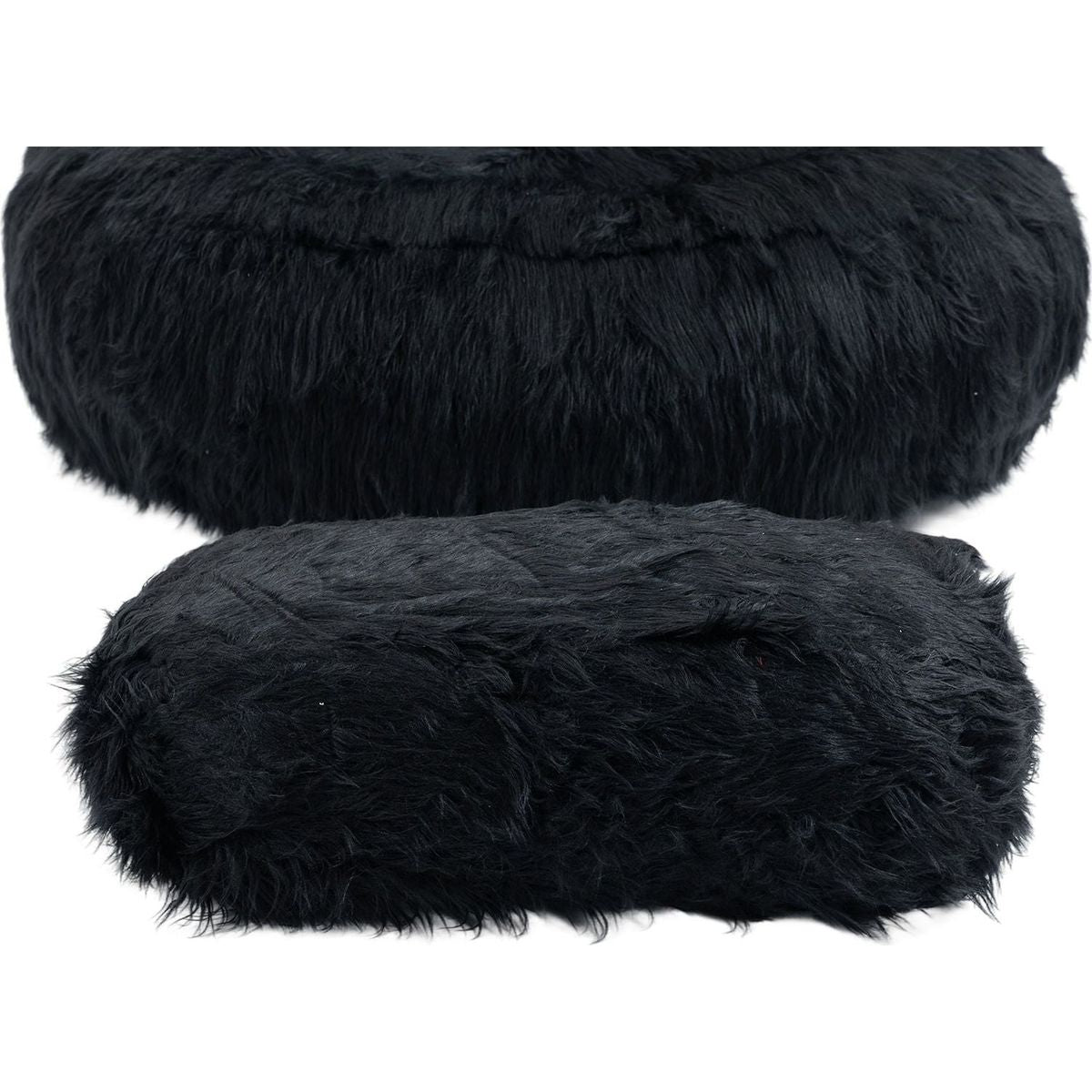 Bean Bag Chair Faux fur Lazy Sofa /Footstool Durable Comfort Lounger High Back Bean Bag Chair Couch for Adults and Kids, Indoor