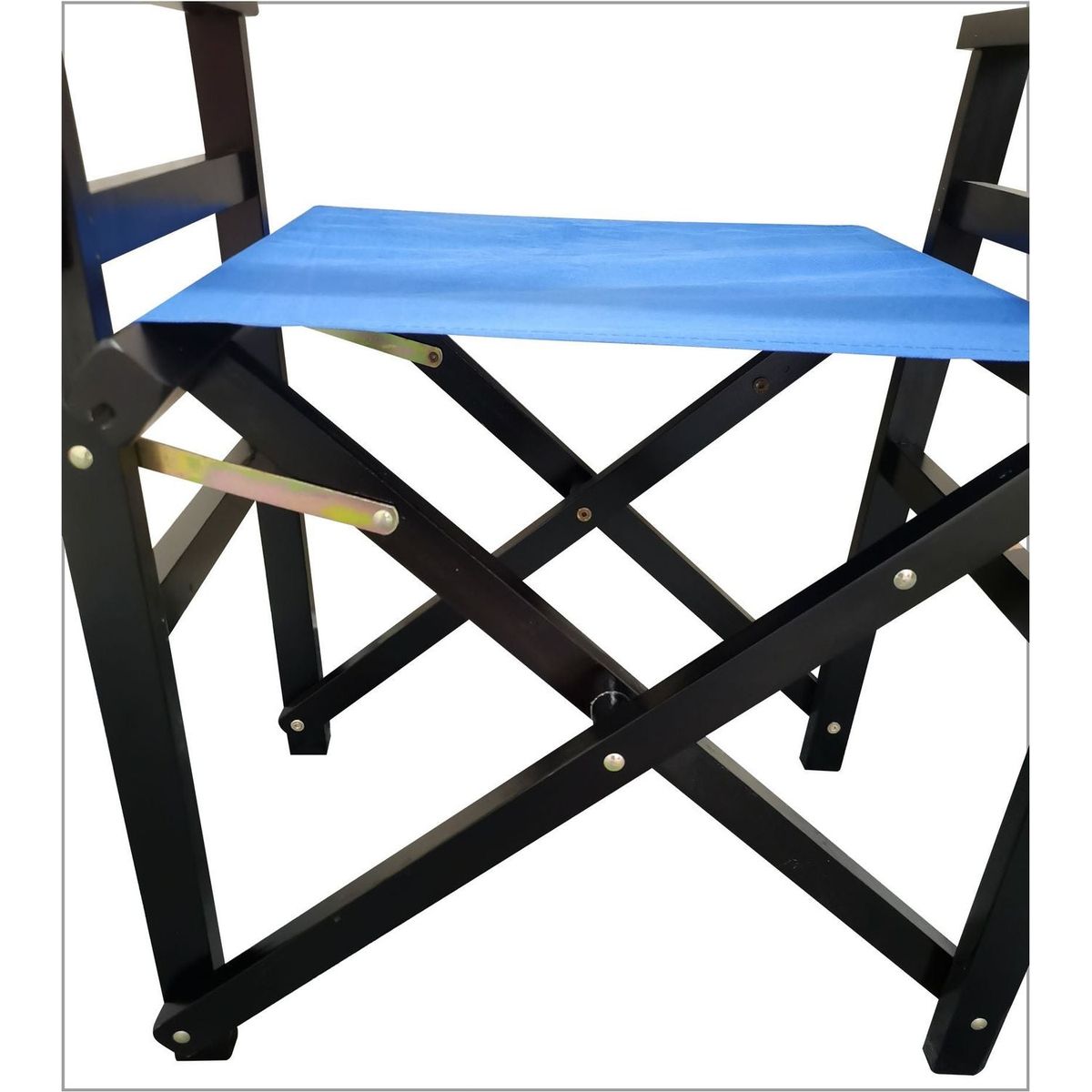 Folding Chair Wooden Director Chair Canvas Folding Chair Folding Chair 2pcs/set populus + Canvas (Color : Blue)