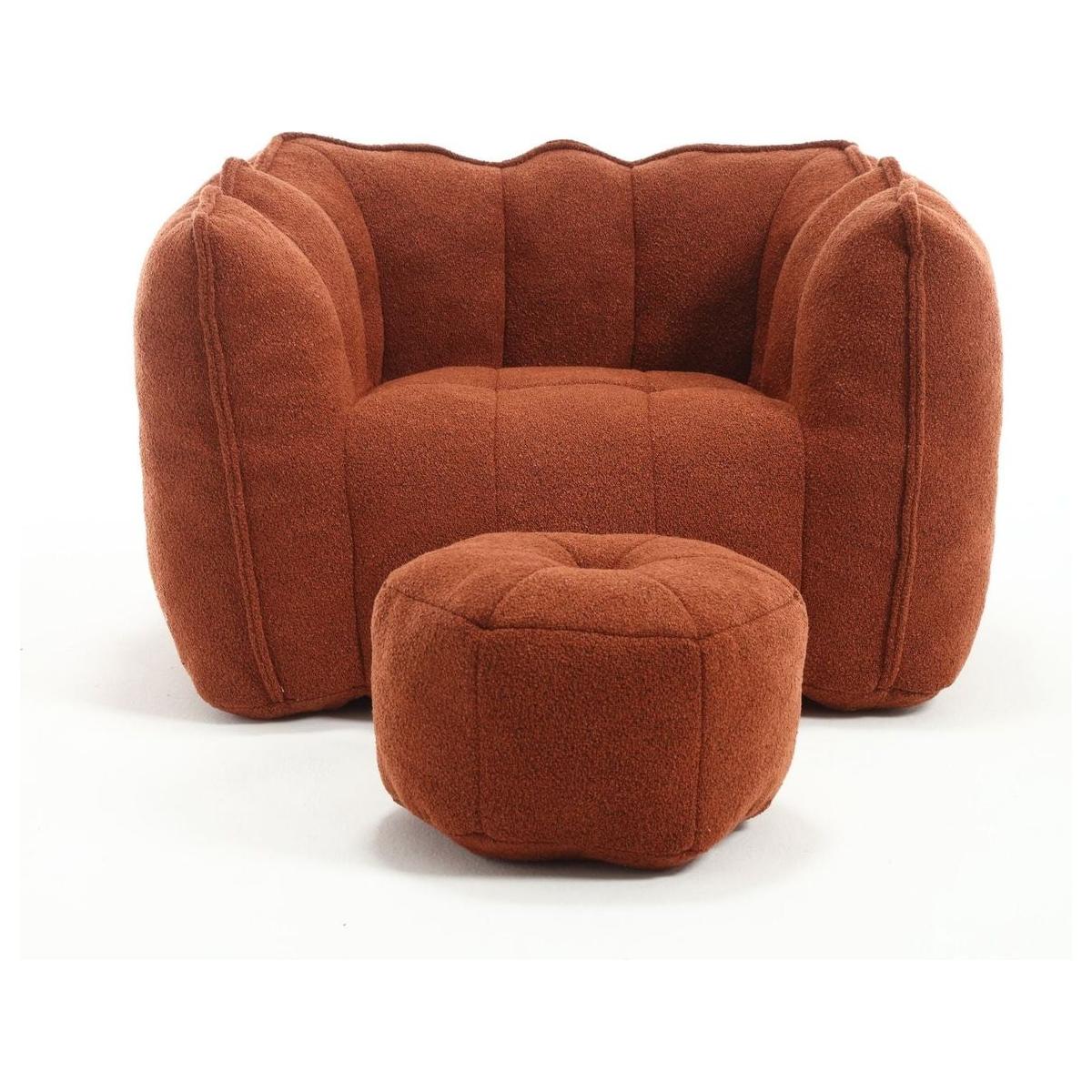 Soft Bean Bag Chair with High Resilient Foam(Chips)for living room and bedroom,Comfortable Square Lazy Sofa with Footstool, Cover for Adults to Gaming, Reading, and Watching TV