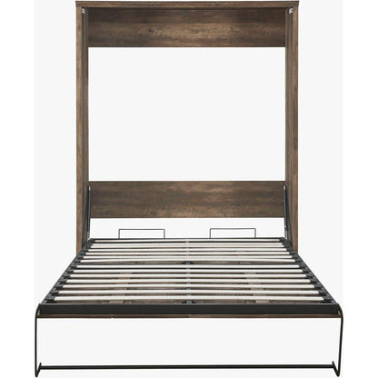 Queen Size Half Self-Close and Open Murphy Bed Cabinet Space-Saving Bed Perfect for Guest Room, for Bed Room, Guest Room, Home Office, Brown