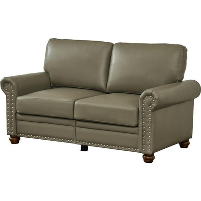 Living Room Sofa Loveseat Chair Grey Faux Leather