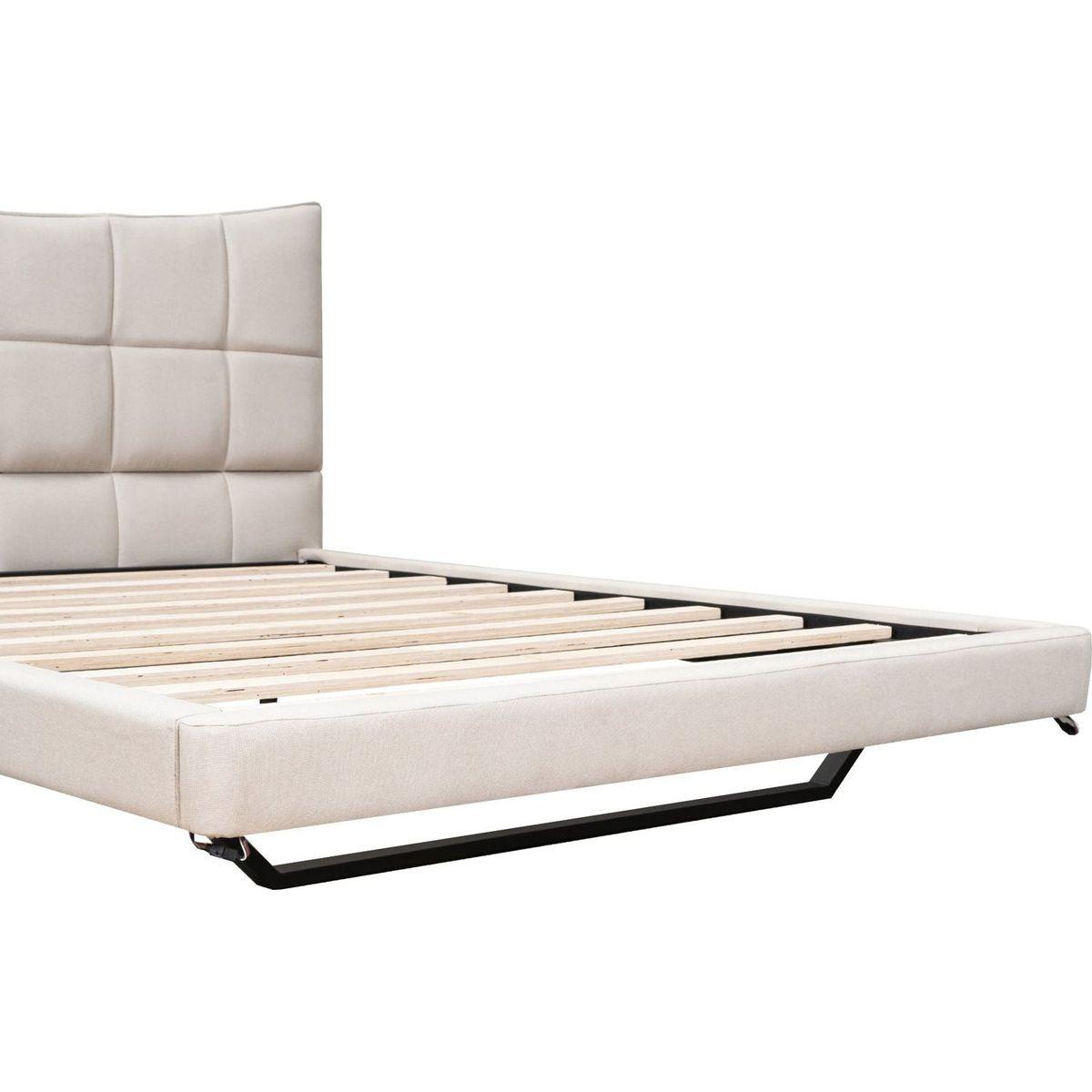 Full Size Upholstered Platform Bed with LED Lights,USB Ports and Outlets,Linen Fabric,Beige