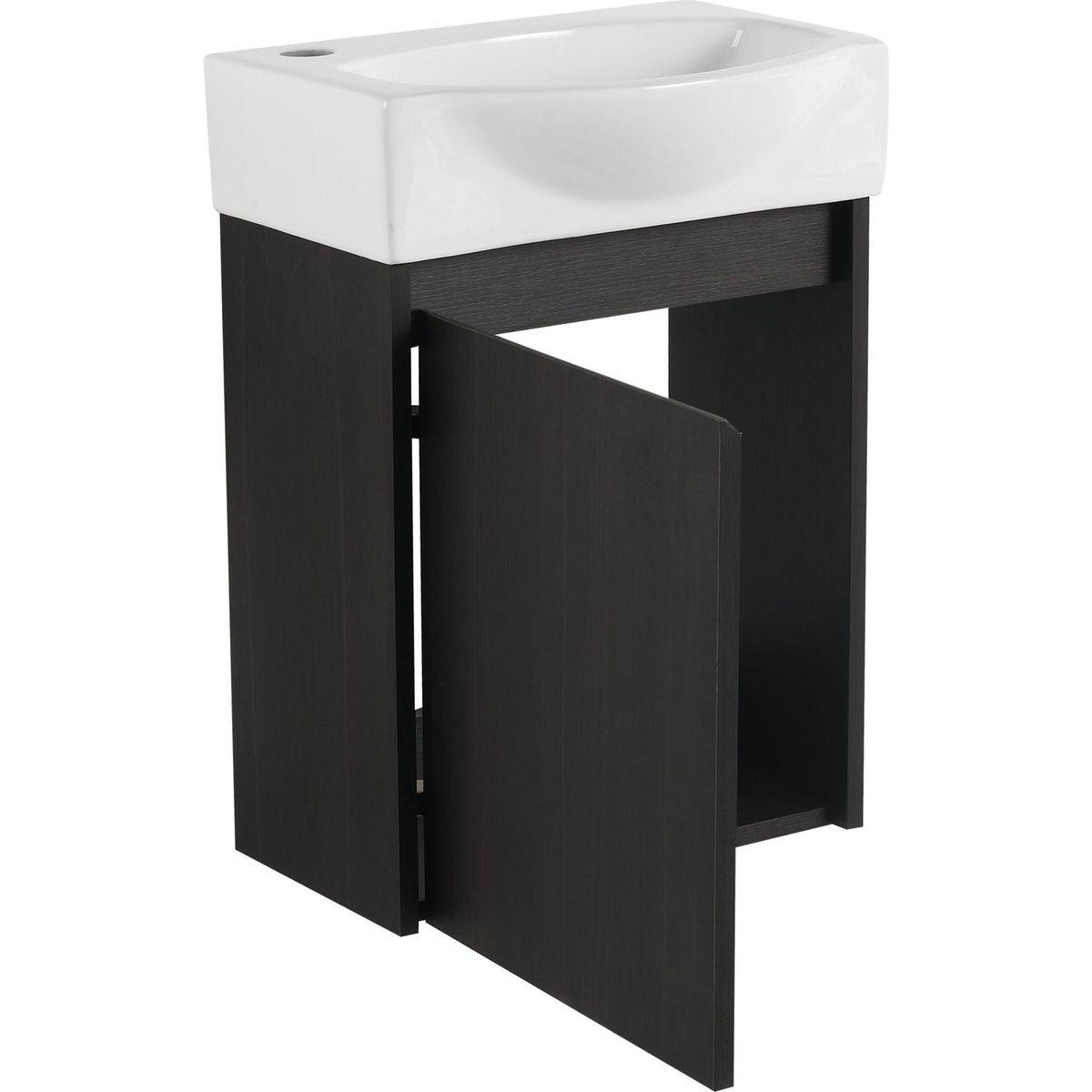 16 "Bathroom Vanity Sink Combo for Small Space, Modern Small Bathroom Vanity with Sink, Small Bathroom Sink Cabinet Set, Black