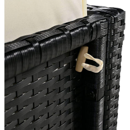 Spa Surround Spa Frame Quadrilateral Outdoor Rattan Sectional Sofa Set with Mini Sofa,Wooden Seats and Storage Spaces, Beige