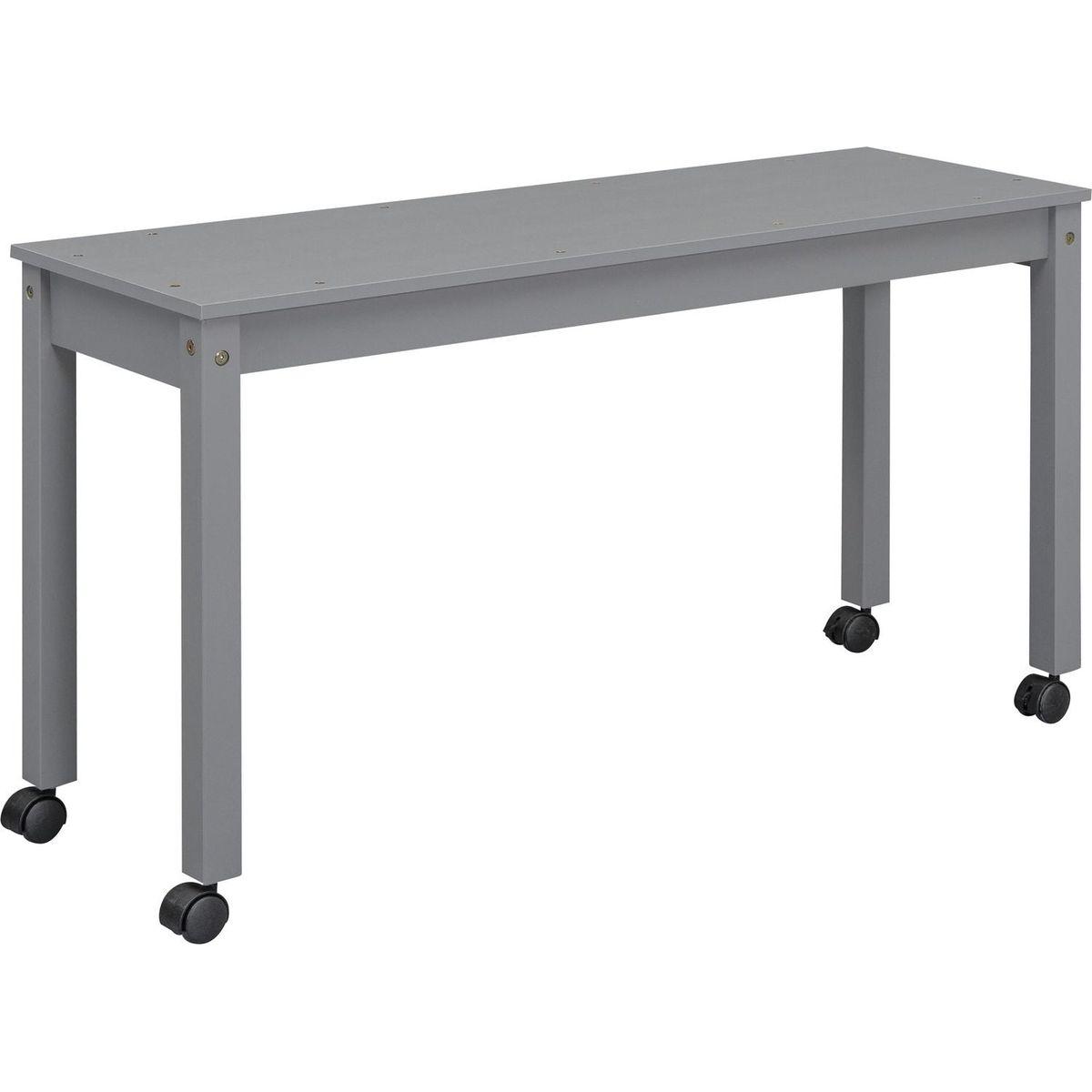 Twin Size Loft Bed with Retractable Writing Desk and 4 Drawers, Wooden Loft Bed with Lateral Portable Desk and Shelves, Gray