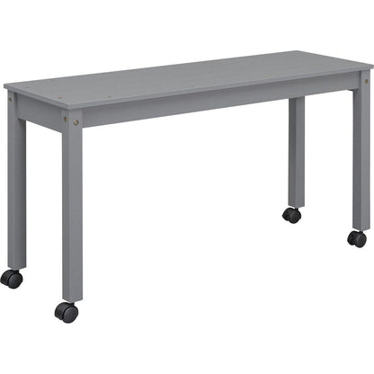 Twin Size Loft Bed with Retractable Writing Desk and 4 Drawers, Wooden Loft Bed with Lateral Portable Desk and Shelves, Gray