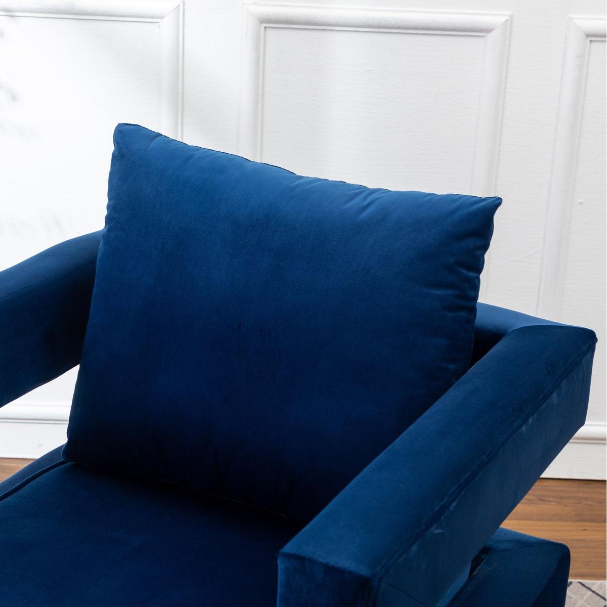 Lenola Contemporary Upholstered Accent Arm Chair, Blue