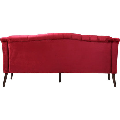 Comfy 3-seat Sofa with Wooden Legs, PU, for Living Room and Study
