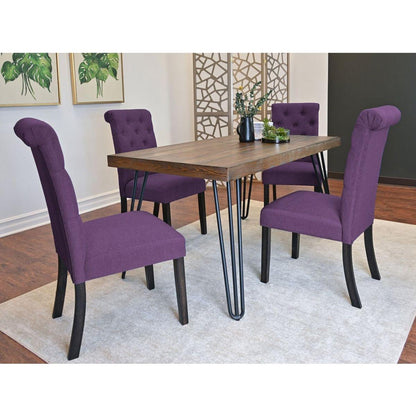 Ashford 5-Piece Dining Set, Hairpin Dining Table with 4 Chairs, 4 Color Options - Streamdale Furniture