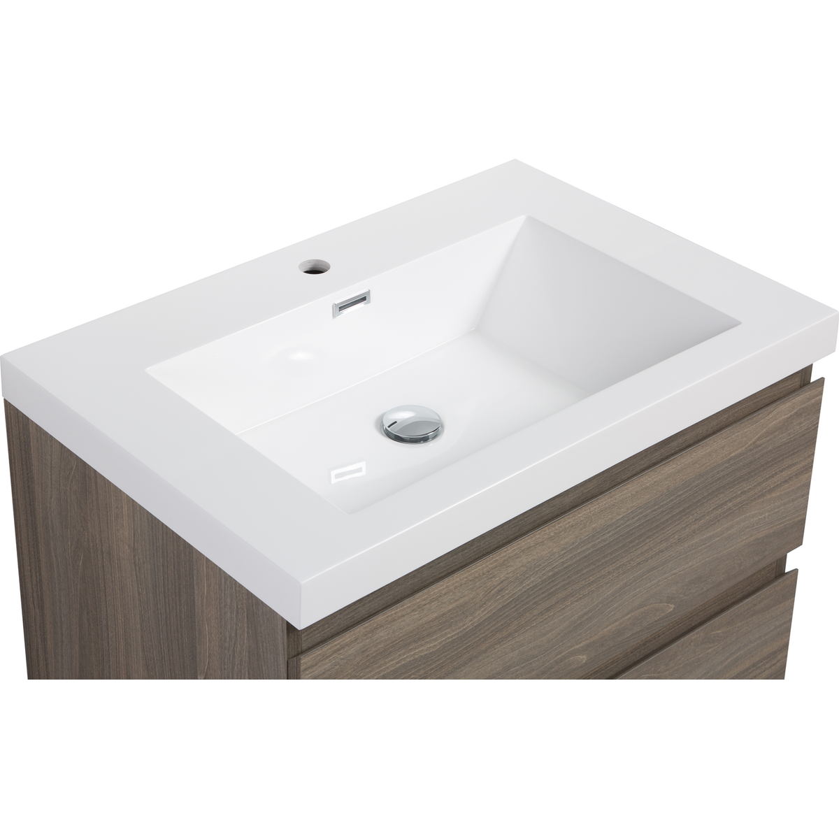 30" Floating Bathroom Vanity with Sink, Modern Wall-Mounted Bathroom Storage Vanity Cabinet with Resin Top Basin and Soft Close Drawers, Ash Grey