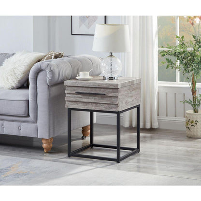 Celestial Contemporary Storage End table, Gray