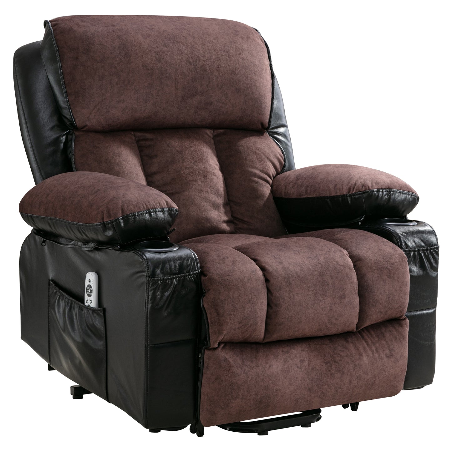 Power Lift Recliner Chair Recliners for Elderly with Heat and Massage Recliner Chair for Living Room with Infinite Position and Side Pocket,USB Charge Port.BLACKBROWN