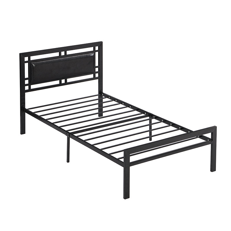 Twin Size metal bed Sturdy System Metal Bed Frame, Modern style and comfort to any bedroom, black