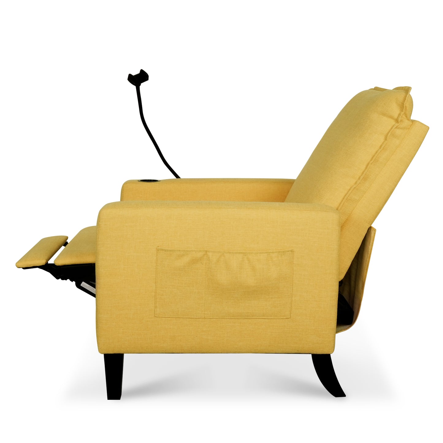 Recliner Chairs for Adults, Adjustable Recliner Sofa with Mobile Phone Holder & Cup Holder, Modern Reclining Chairs Fabric Push Back Recliner Chairs for Living Room, Bedroom, YELLOW