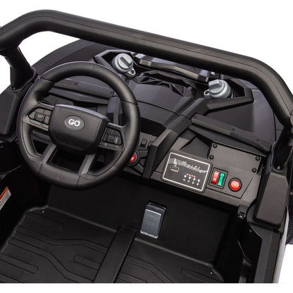 24V Two-Seater Kids Ride On UTV W/Parents Remote Control,Four-Wheel Suspension,Slow Start,Large wheel design,Anti-collision bar,Storage space,Music,USB,Bluetooth,Volume control,LED lights for Kids 3+.