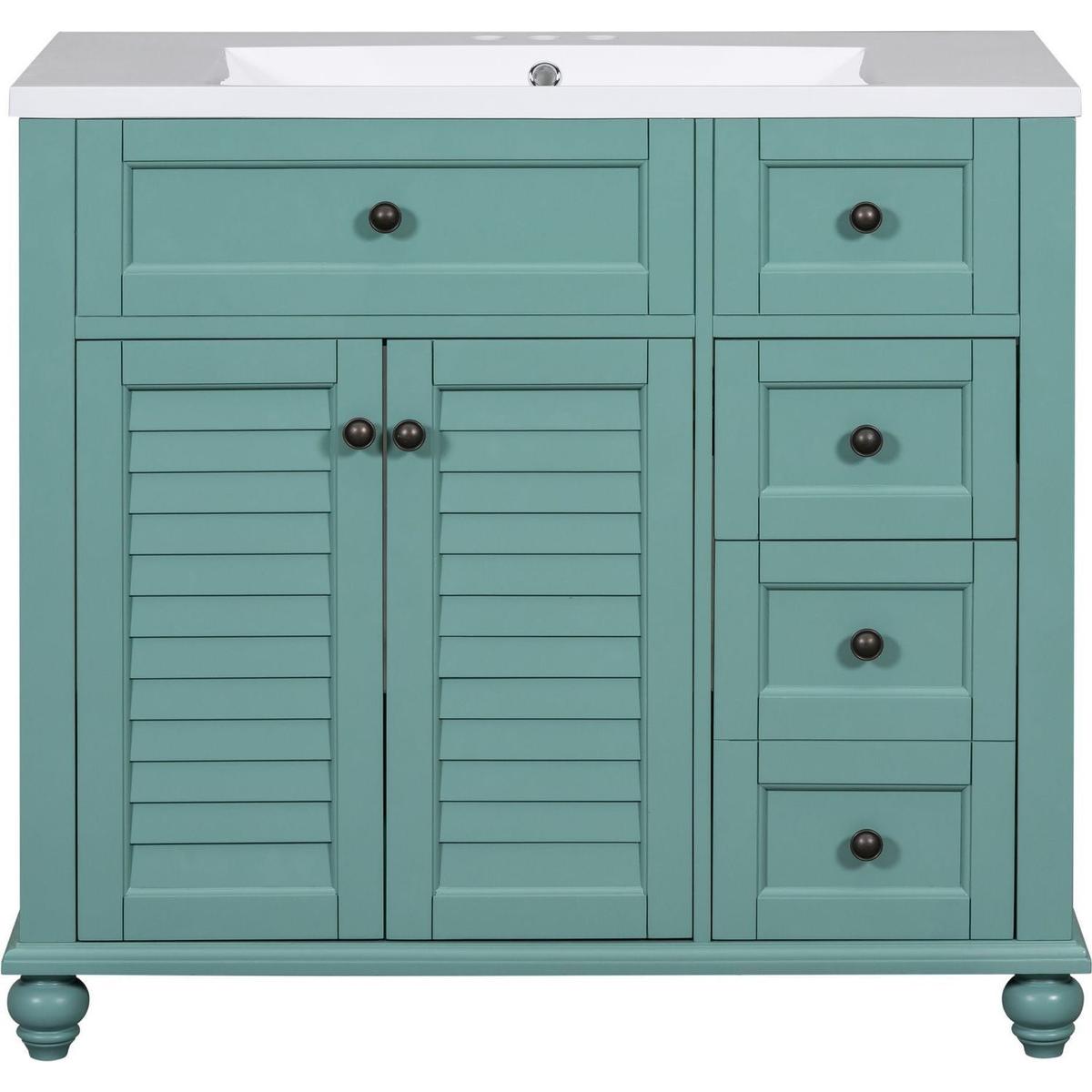 36" Bathroom Vanity with Undermount Sink,Free Standing Vanity Set with 2 Drawers& Soft Closing Doors,Solid Wood Frame Bathroom Storage Cabinet