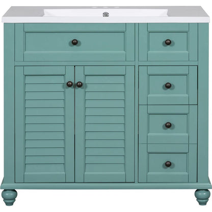 36" Bathroom Vanity with Undermount Sink,Free Standing Vanity Set with 2 Drawers& Soft Closing Doors,Solid Wood Frame Bathroom Storage Cabinet