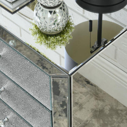 Classic bedroom elegant bedside table, 1 piece of 3 drawer mirrored bedside table