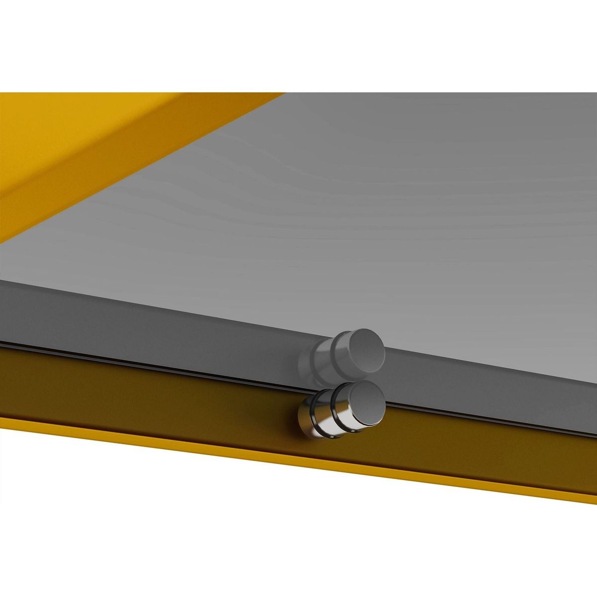 Rectangle Coffee Table with Gray Tempered Glass top and Golden Legs, Modern Table for Living Room