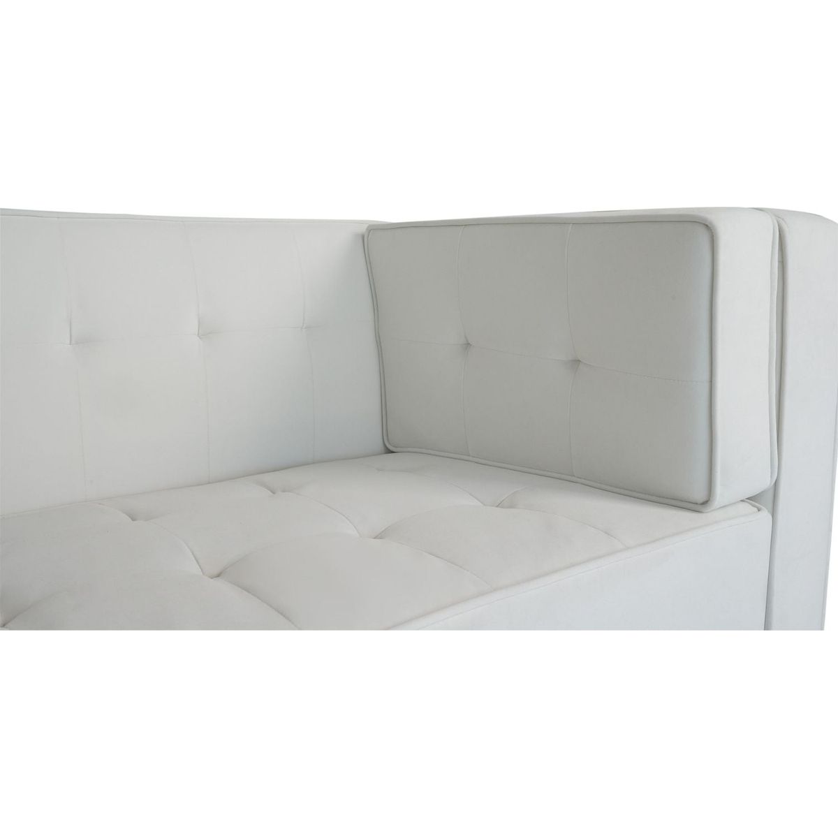 3-Seater Sofa, Upholstered Tufted Coach, Velvet Sofa, Ivory White