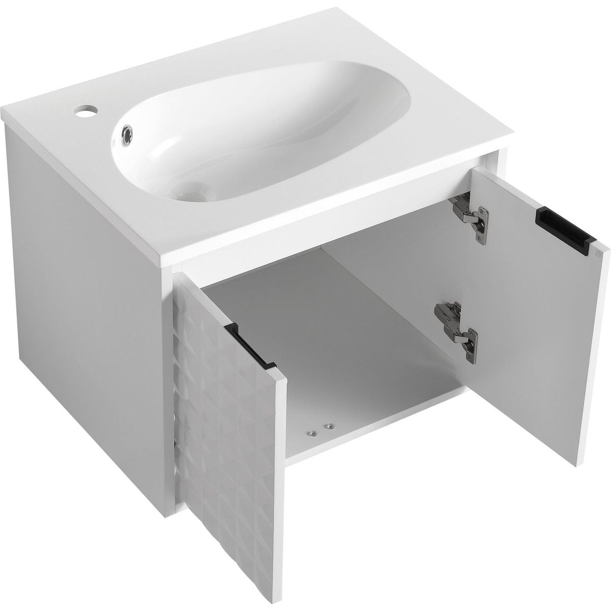 24 Inch Wall Mounted Bathroom Vanity With SInk, Soft Close Doors, For Small Bathroom (KD-PACKING)