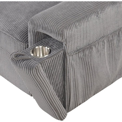 Upholstery Sleeper Sectional Sofa with Storage Bags and 2 cup holders on Arms