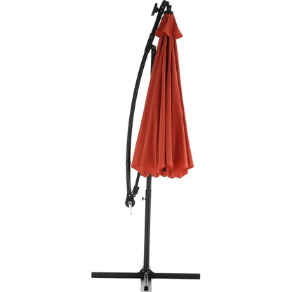 10ft Solar LED Offset Hanging Market Patio Umbrella (orange)
