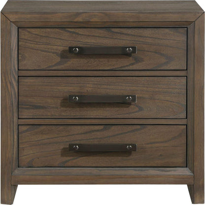 Dark Walnut Finish Nightstand of 3 Drawers Classic Design Bedroom Furniture 1pc