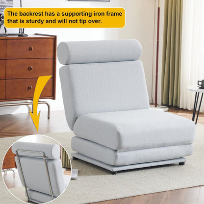 Single Sofa Chair Foldable Single Sofa Bed with Pillow,Portable Foldable Sofa Bed,Leisure Sofa Chair,Easy to Store,Made of Breathable and Wearable Linen