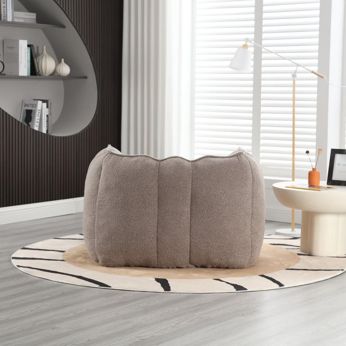 Soft Bean Bag Chair with High Resilient Foam(Chips)for living room and bedroom,Comfortable Square Lazy Sofa with Footstool, Cover for Adults to Gaming, Reading, and Watching TV - Streamdale Furniture