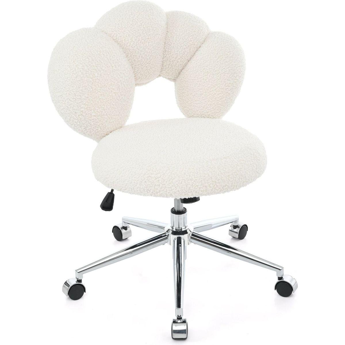 360Swivel Height Adjustable,Swivel Chair,Teddy fabric,home office chair