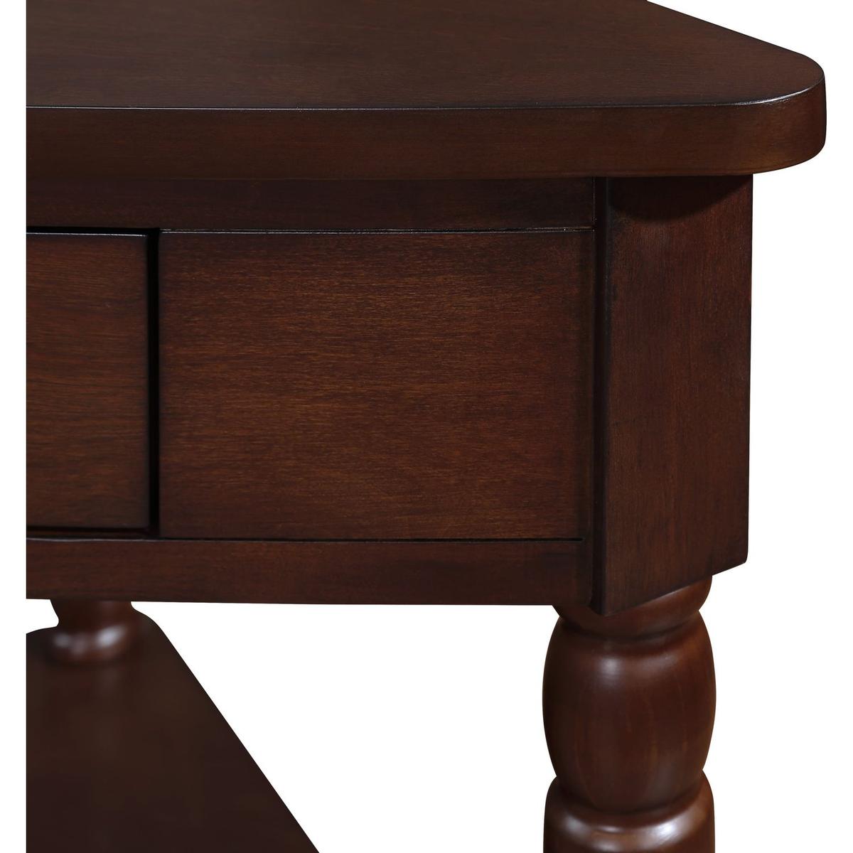 33.8" Small Triangle Corner Table, Wood Corner Side Table for Small Spaces/ Living Room, 3 Tier End Corner Table with Solid Wood Legs, Light Espresso