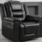 360Swivel and Rocking Home Theater Recliner Manual Recliner Chair with Wide Armrest for Living Room,Bedroom, Black