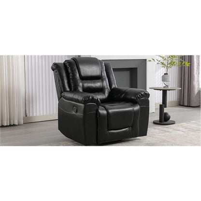 360Swivel and Rocking Home Theater Recliner Manual Recliner Chair with Wide Armrest for Living Room,Bedroom, Black