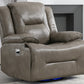 360 Swivel and Rocking Home Theater Recliner Manual Recliner Chair with a LED Light Strip for Living Room,Bedroom, Grey