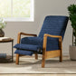 Fabric Wood Hand Manual Club Recliner