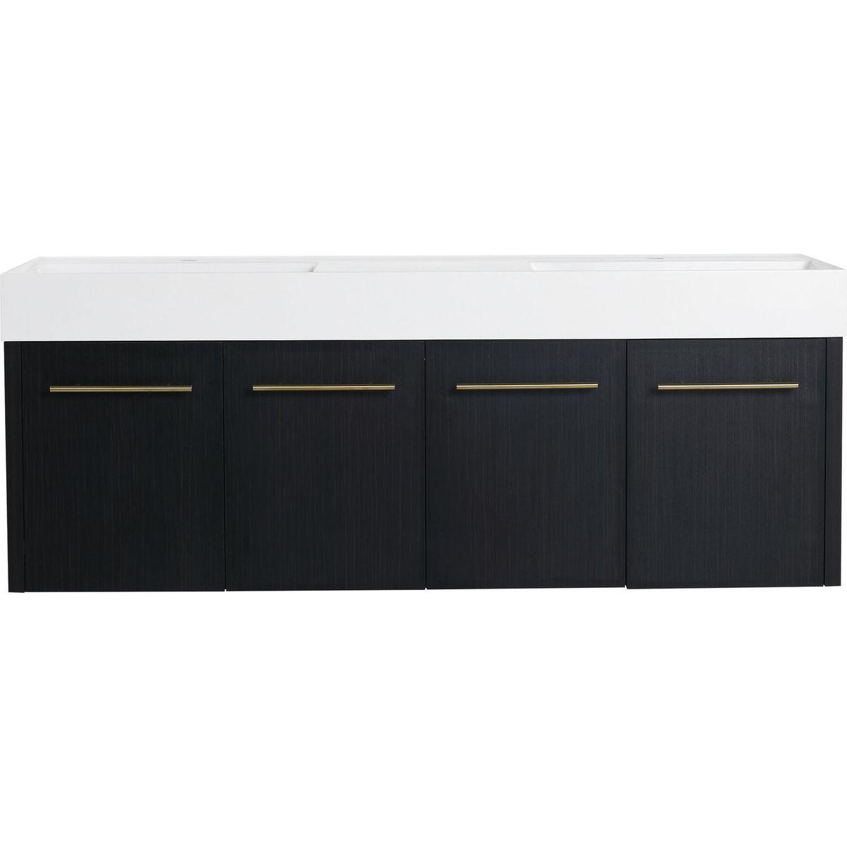 60 Inch Wall-mounted Bathroom Vanity (Only the Cabinet Body, No Top Sink)-BVB09160BCT