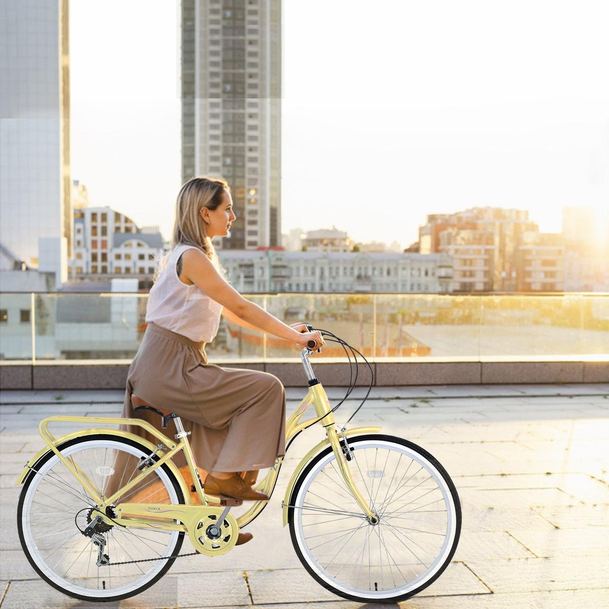 7 Speed, Steel Frame, Multiple Colors 24 Inch Ladies Bicycle