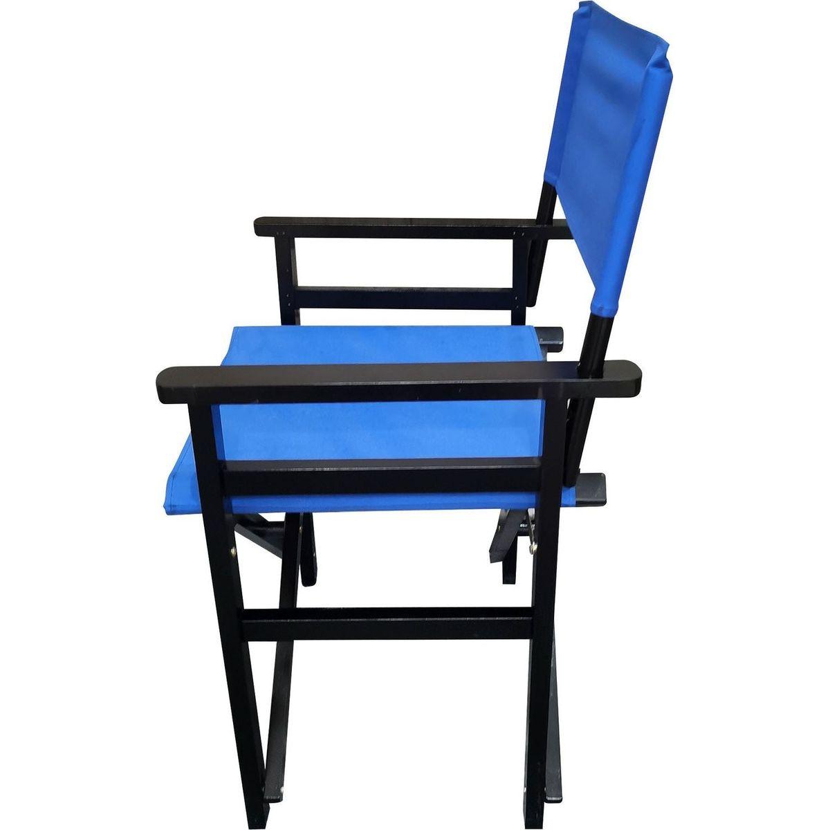 Folding Chair Wooden Director Chair Canvas Folding Chair Folding Chair 2pcs/set populus + Canvas (Color : Blue)