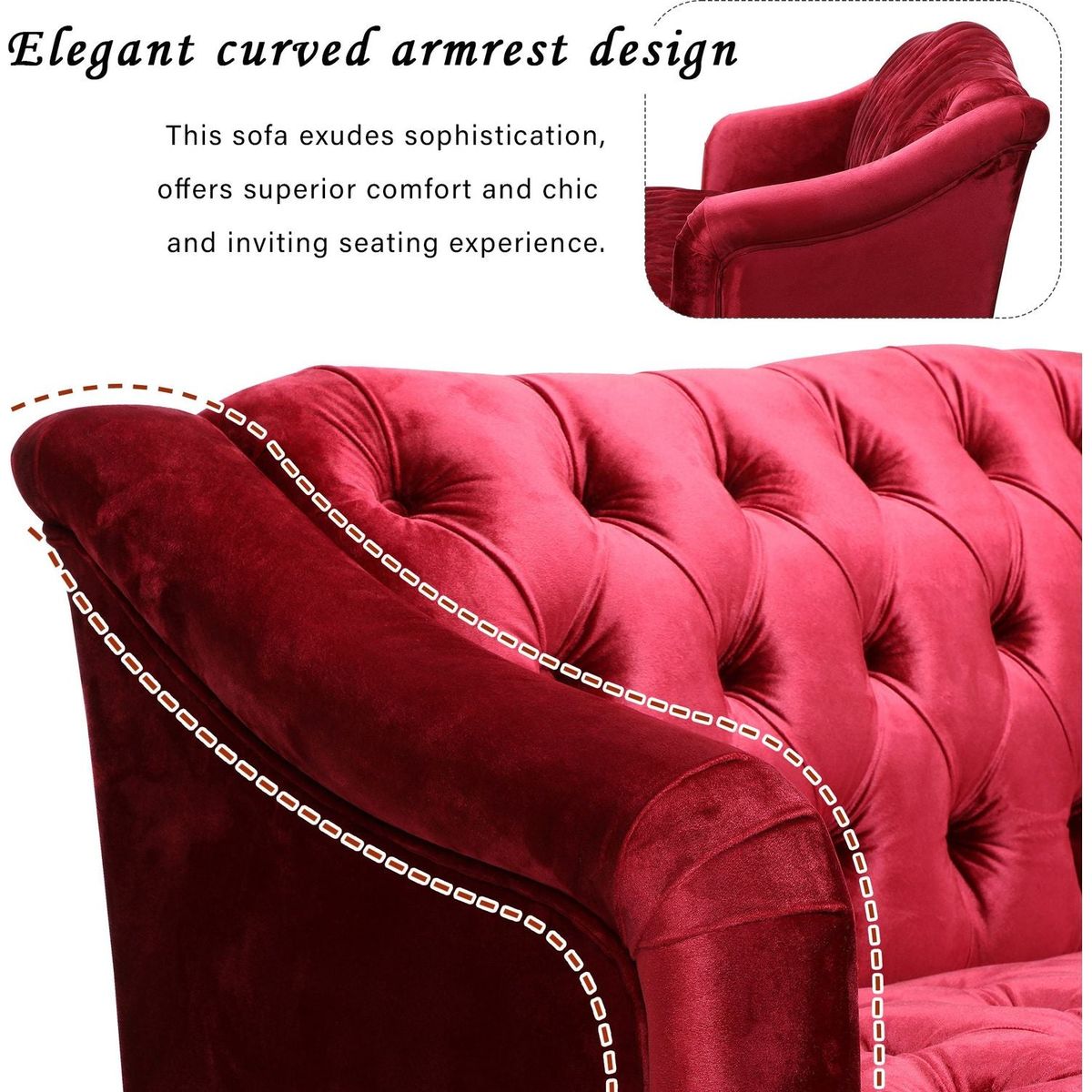 Comfy 3-seat Sofa with Wooden Legs, PU, for Living Room and Study