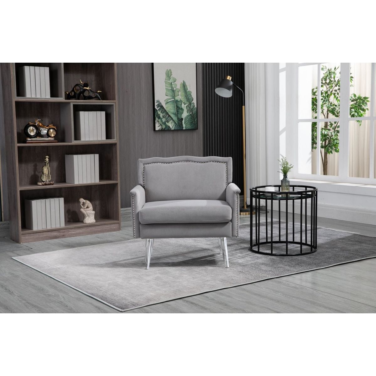 Accent Chair, Living Room Chair / leisure single sofa with acrylic feet