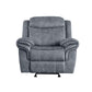 Zubaida Glider Recliner, 2-Tone Gray Velvet