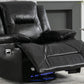 360 Swivel and Rocking Home Theater Recliner Manual Recliner Chair with a LED Light Strip for Living Room,Bedroom, Black