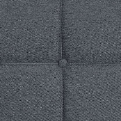 Queen Size Upholstered Platform Bed Frame with Modern Button Tufted Linen Fabric Headboard, No Box Spring Needed, Wood Slat Support, Easy Assembly, Drak Grey