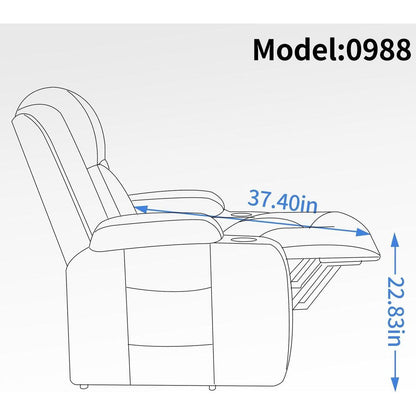 Infinite Position Okin Motor Up to 350 LBS Power Lift Recliner Chair for Elderly, Heavy Duty Motion Mechanism with 8-Point Vibration Massage and Lumbar Heating, USB Charging Port, Cup Holders, Grey